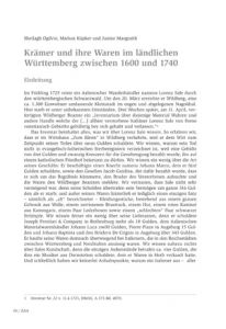 Krämer und ihre Waren im ländlichen Württemberg zwischen 1600 und 1740