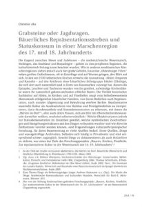 Grabsteine oder Jagdwagen. Bäuerliches Repräsentationsstreben und Statuskonsum in einer Marschenregion des 17. und 18. Jahrhunderts