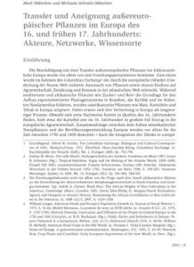 Transfer und Aneignung außereuropäischer Pflanzen im Europa des 16. und frühen 17. Jahrhunderts: Akteure, Netzwerke, Wissensorte