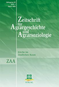 Zeitschrift für Agrargeschichte und Agrarsoziologie 1/2015